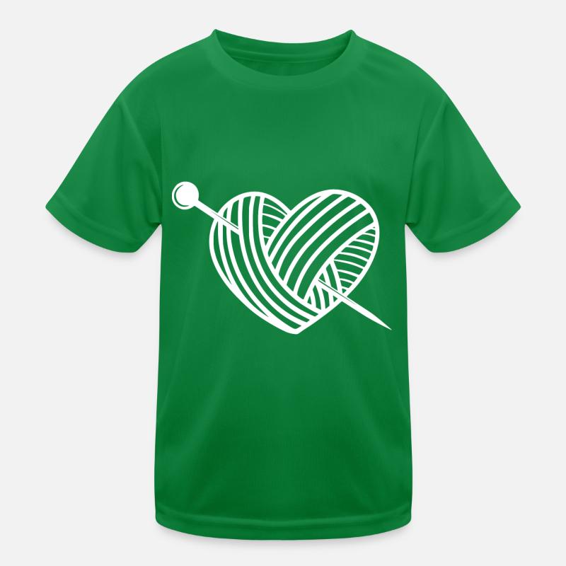 Knitting Wool Heart Kids Functional T-Shirt