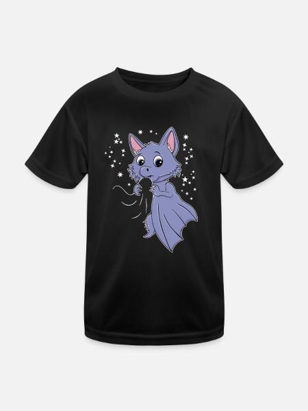 Chauve-souris Kawaii - T-shirt sport Enfant - noir - Devant