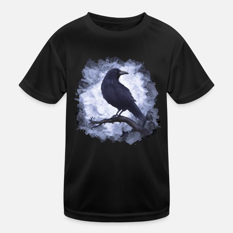 Rabe Krähe Goth - Kinder Funktions-T-Shirt - Schwarz