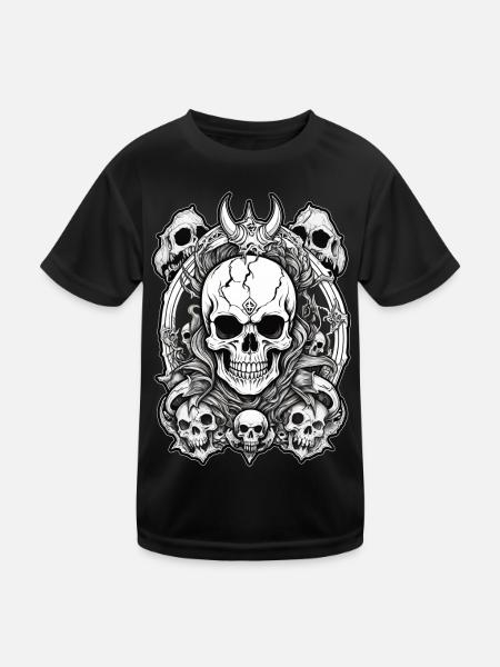 Death Metal - Kinder Funktions-T-Shirt - Schwarz - Vorne
