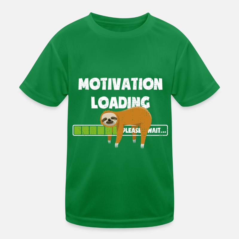 Sloth - Motivation is loading - please wait Kids Functional T-Shirt