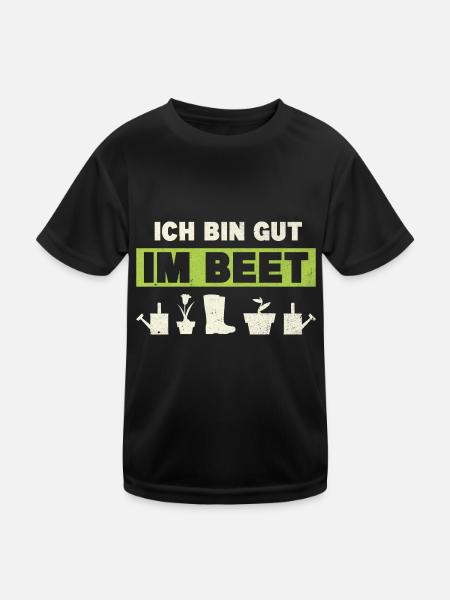 Gärtner Ich Bin Gut Im Beet - Kinder Funktions-T-Shirt - Schwarz - Vorne