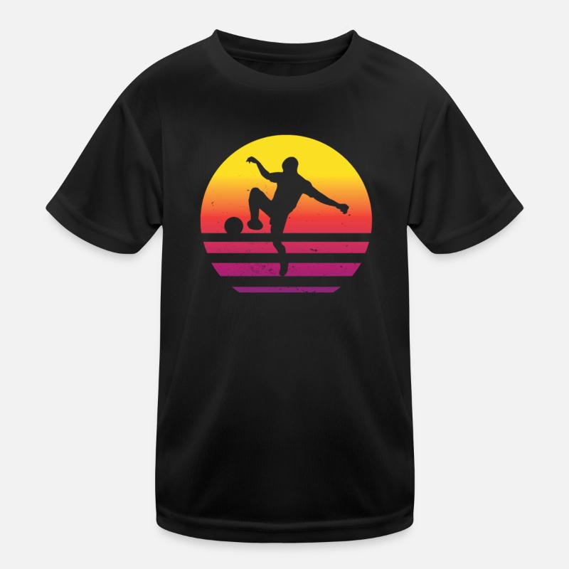Foot Golf Retro Sunset - Kids Functional T-Shirt - black