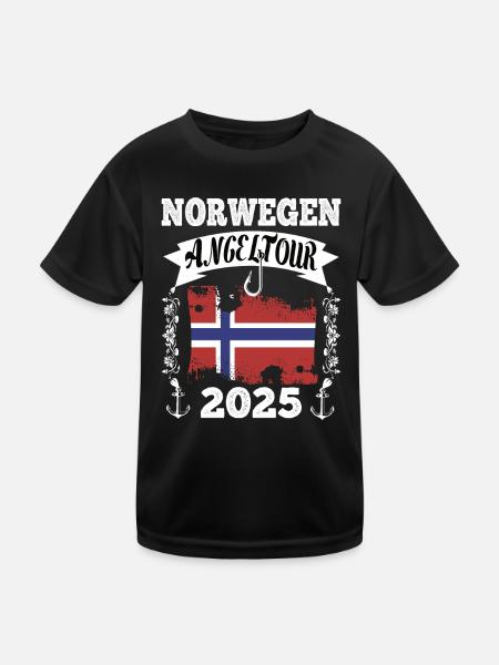 Norway Fishing Trip 2025 - Kids Functional T-Shirt - black - Front