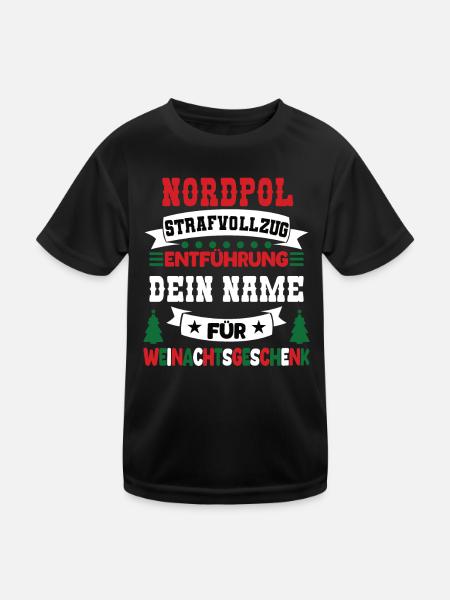 Funny personalizable Christmas gift - Kids Functional T-Shirt - black - Front