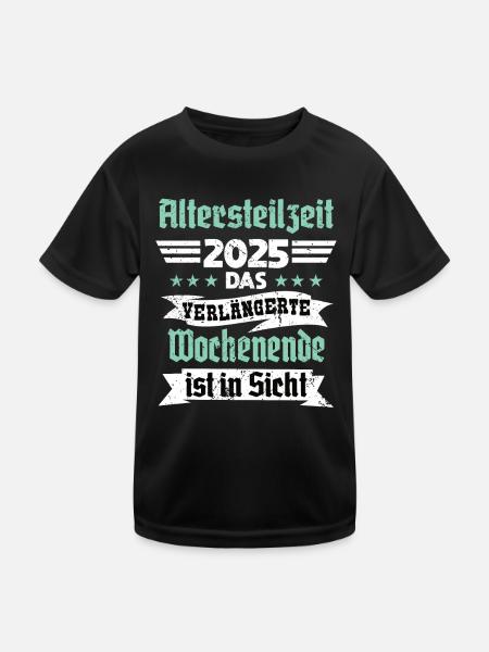 Partial retirement 2025 The long weekend - Kids Functional T-Shirt - black - Front