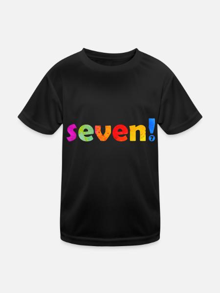 SIEBEN 7 JAHRE 7. GEBURTSTAG - Kinder Funktions-T-Shirt - Schwarz - Vorne