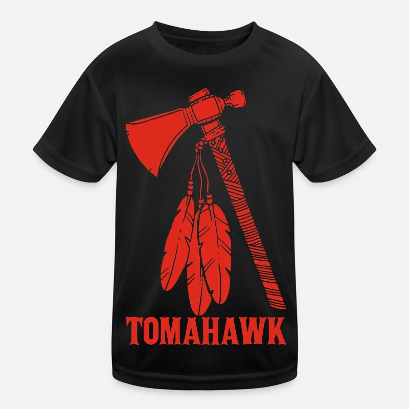 roter Tomahawk Kinder Funktions-T-Shirt