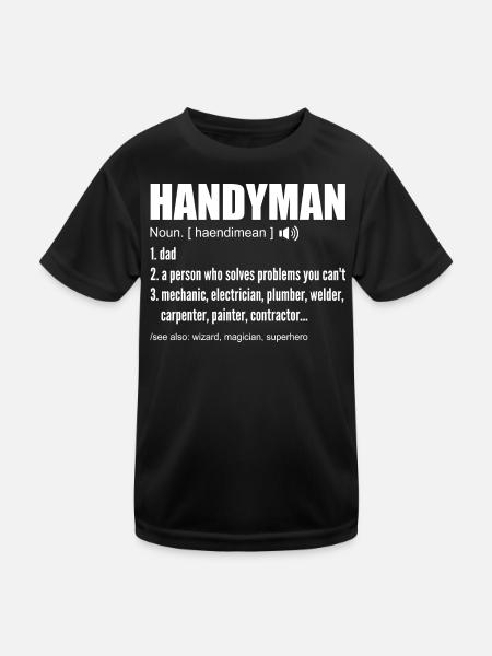 Handyman Definition Funny Dad Handyman Fathers Day - T-shirt sport Enfant - noir - Devant