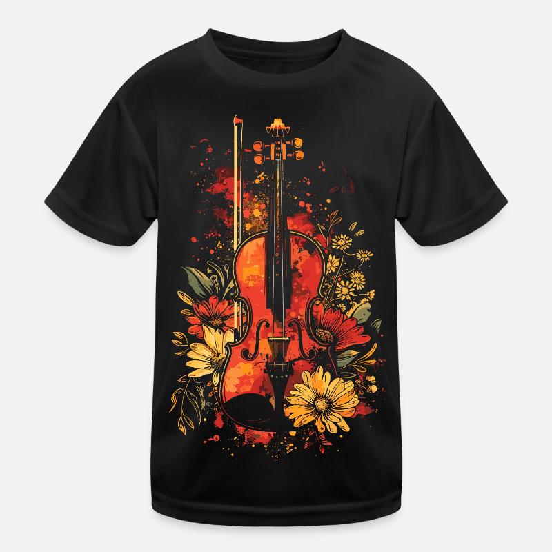 Dessin animé de violon T-shirt sport Enfant