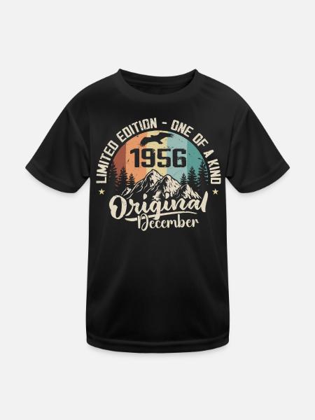 Dezember 1956 Geburtstag - Dezember 1956 Geschenk - Kinder Funktions-T-Shirt - Schwarz