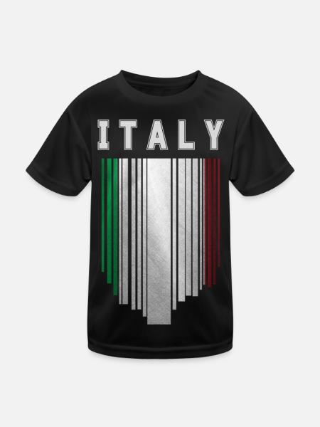 Flagge Italiens, italienischer Stolz - Kinder Funktions-T-Shirt - Schwarz - Vorne
