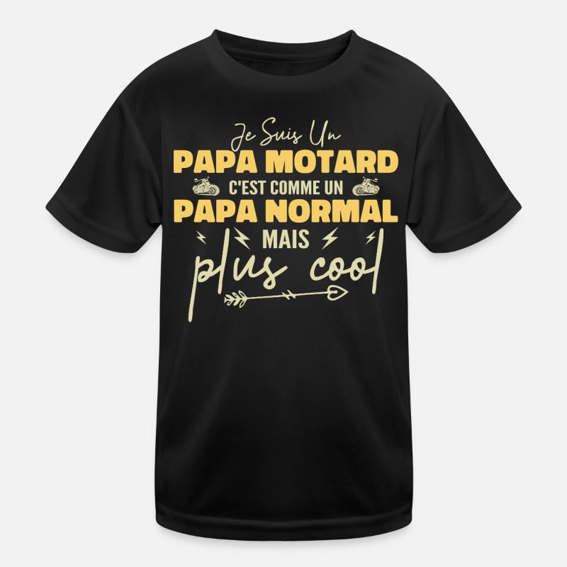 Biker dad like a normal but cooler dad - Kids Functional T-Shirt - black