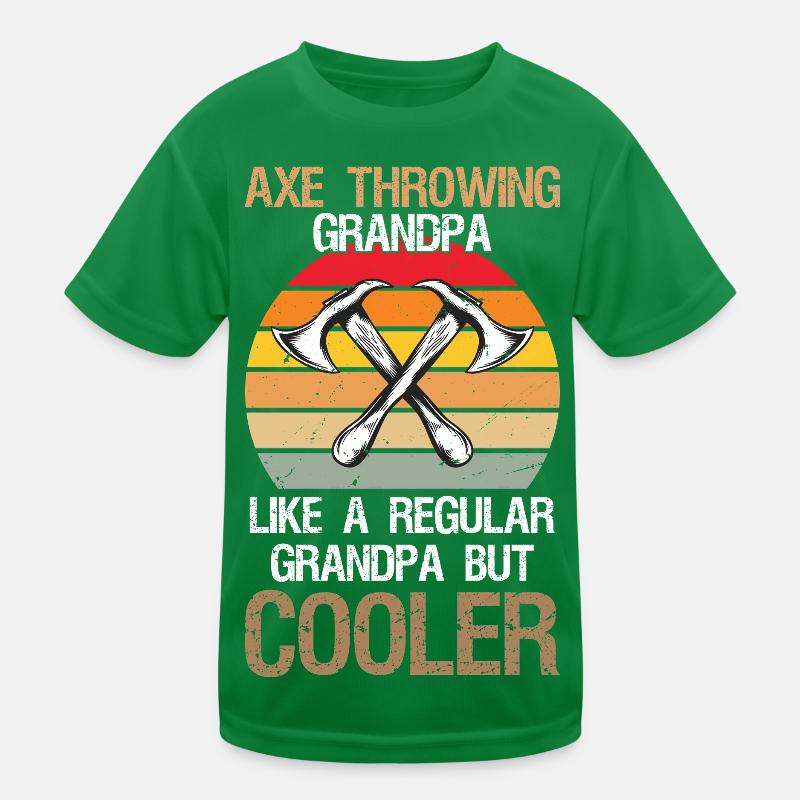 Axe Throwing Grandpa Axe Thrower Kinder Funktions-T-Shirt
