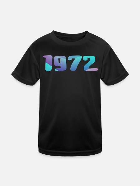 Cadeau Anniversaire 1972 Millésime 1972 Rétro 1972 - T-shirt sport Enfant - noir - Devant