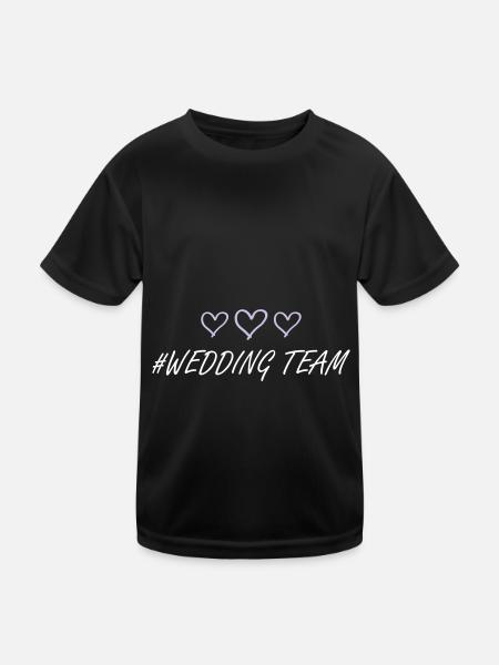 Wedding Team Hearts - Kids Functional T-Shirt - black - Front