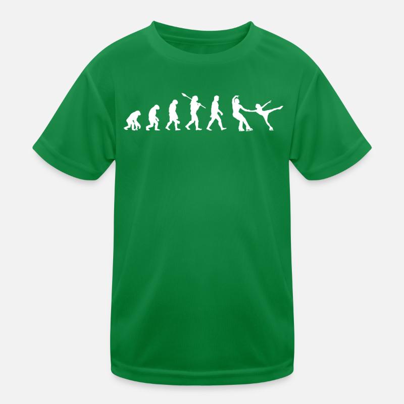 Eiskunstläufer - Evolution des Menschen / Darwin Kinder Funktions-T-Shirt