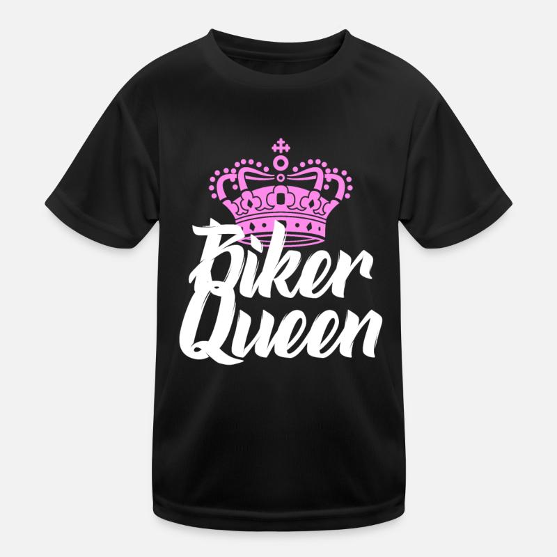 biker queen - Kids Functional T-Shirt - black