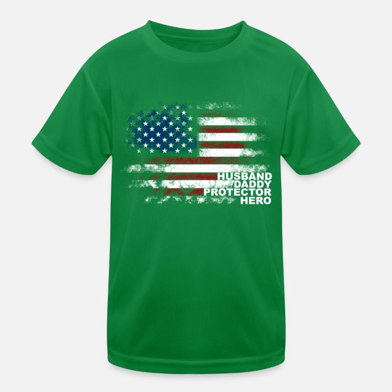 USA Husband Daddy Protector Hero Kinder Funktions-T-Shirt