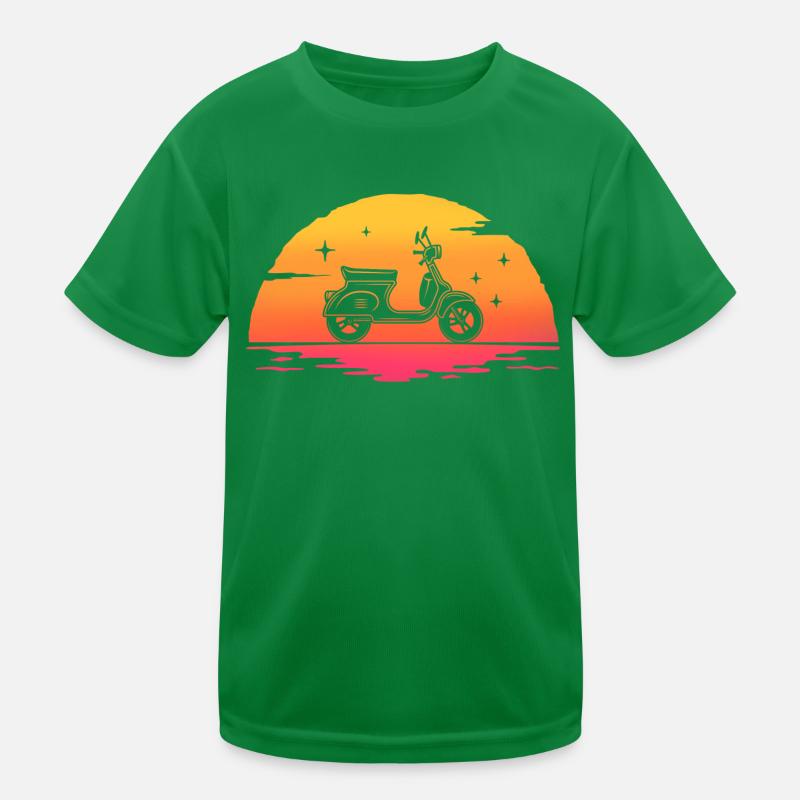 Sunrise Moped Roller Kinder Funktions-T-Shirt
