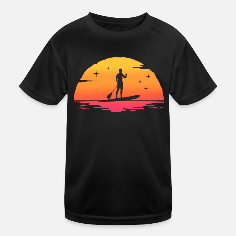 Sunrise paddle board paddle surf standing paddle Kids Functional T-Shirt