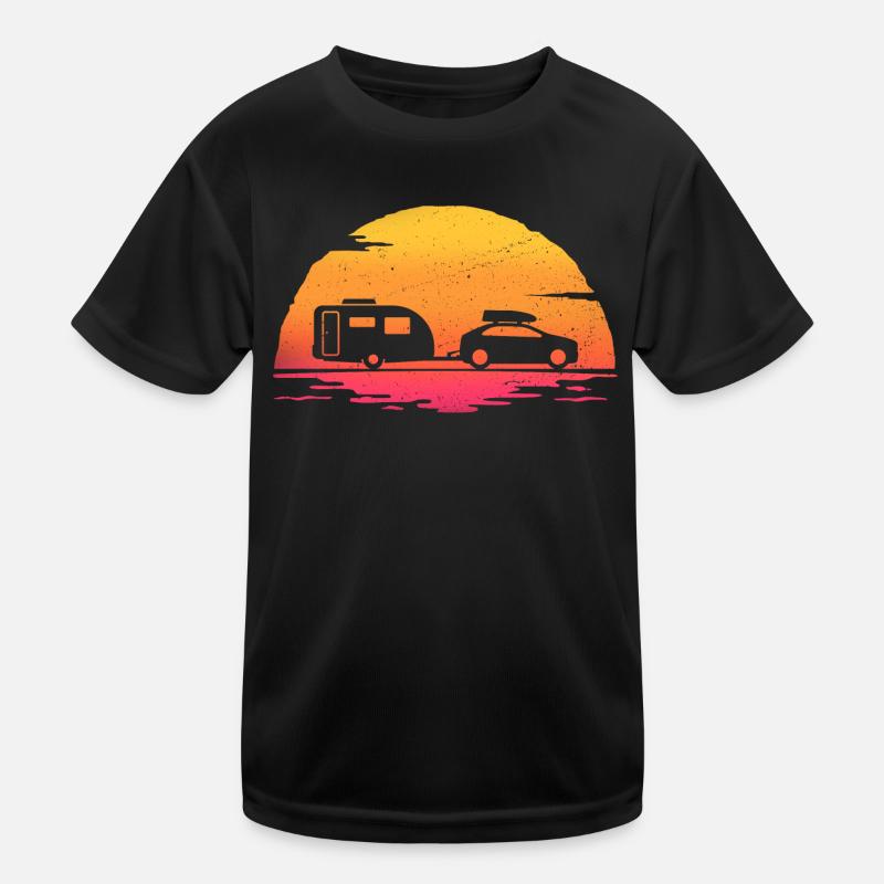 Sunrise caravan caravanning Kids Functional T-Shirt
