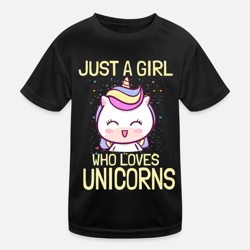 Nur ein Mädchen das Einhorn liebt Kinder Funktions-T-Shirt