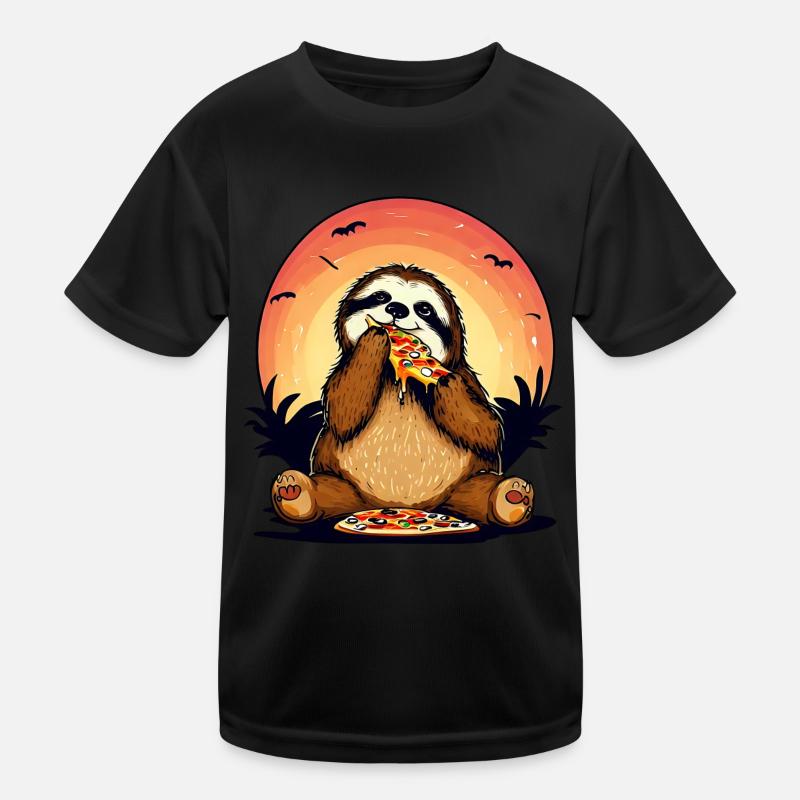 Pizza sloth in the sunset Kids Functional T-Shirt