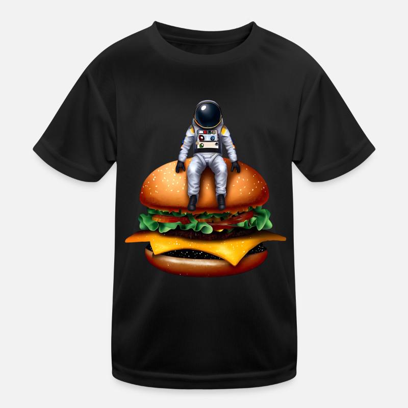 Weltraum Astronaut Cheeseburger Kinder Funktions-T-Shirt