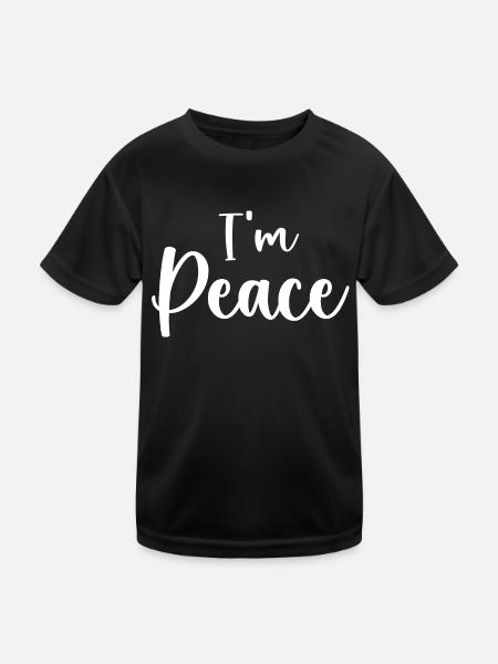 Ich komme in Frieden Ich bin Frieden Lustiges Paar - Kinder Funktions-T-Shirt - Schwarz - Vorne
