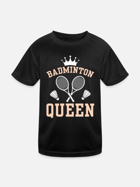 Badminton Queen - The Queen Of Badminton - Kids Functional T-Shirt - black - Front