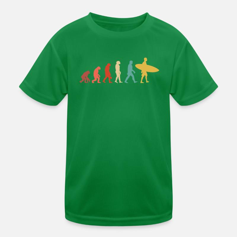 Evolution des Surfens Kinder Funktions-T-Shirt