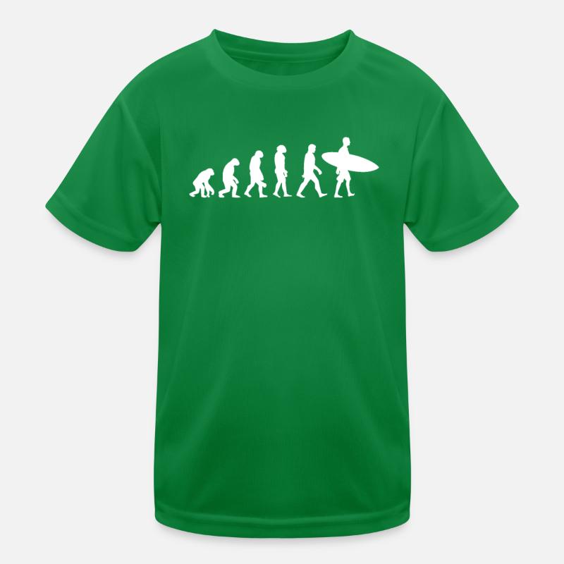 Evolution des Surfens Kinder Funktions-T-Shirt