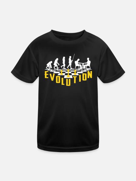 Die Evolution des Schachs - Kinder Funktions-T-Shirt - Schwarz - Vorne