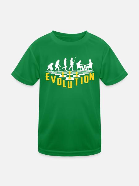 Die Evolution des Schachs - Kinder Funktions-T-Shirt - Kelly Green - Vorne