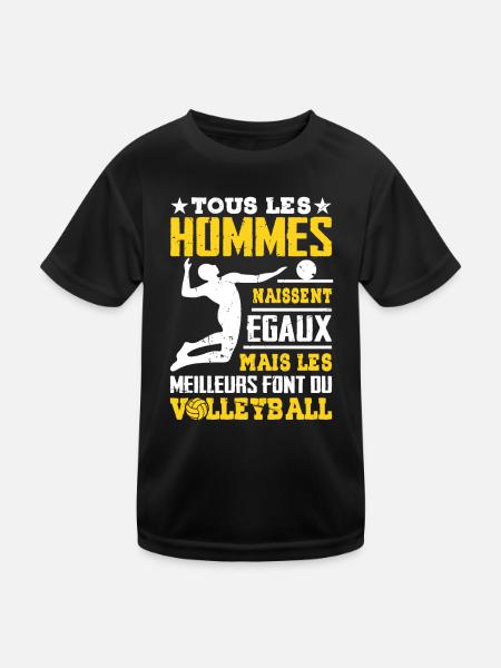 Les Meilleurs Hommes Font Du Volleyball - T-shirt sport Enfant - noir - Devant