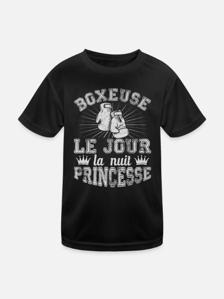 Boxeuse Le Jour La Nuit Princesse - T-shirt sport Enfant - noir - Devant