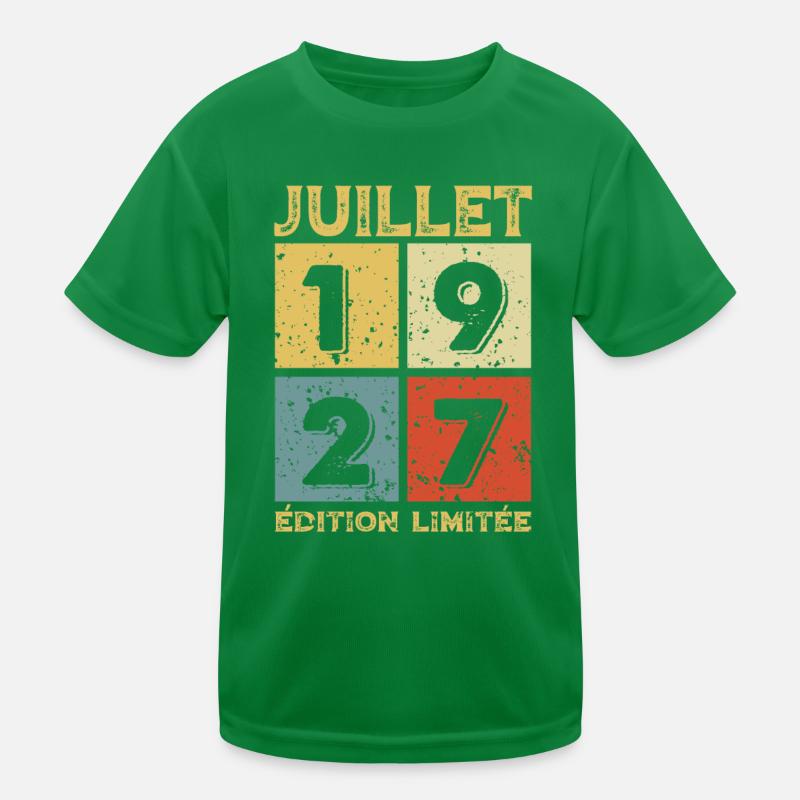Juillet 1927 Original Idée Cadeau Anniversaire T-shirt sport Enfant