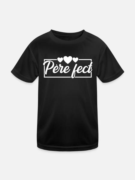 Père Fect Papa Fête Des Pères Meilleur Papa Humour - T-shirt sport Enfant - noir - Devant