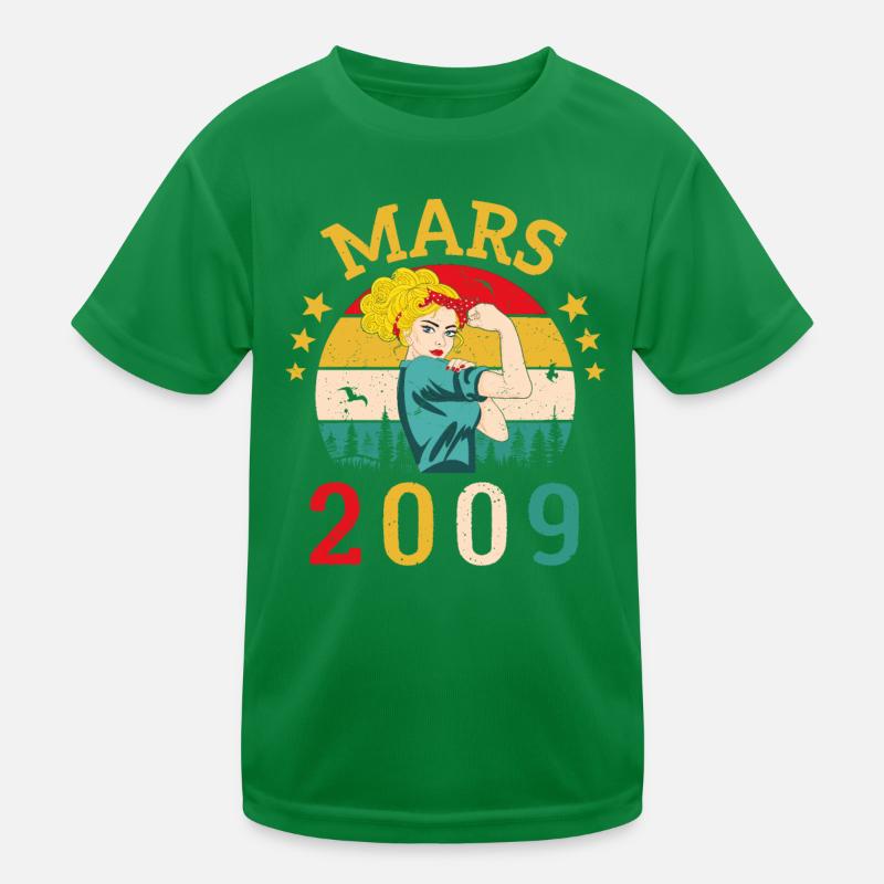 Mars 2009 Anniversaire Idée Cadeau Vintage 2009 T-shirt sport Enfant