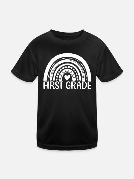 Erste Klasse - Kinder Funktions-T-Shirt - Schwarz - Vorne