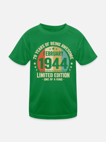 79 Jahre Awesome seit Februar 1944 - Kinder Funktions-T-Shirt - Kelly Green - Vorne