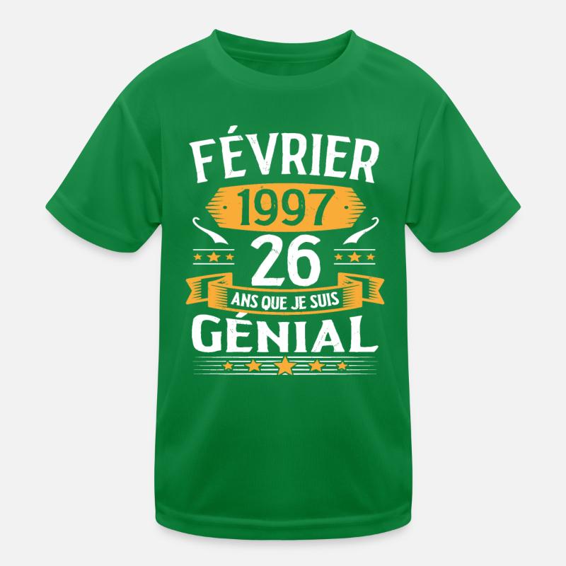 Février 1997 26 Ans Anniversaire Vintage Cadeau T-shirt sport Enfant