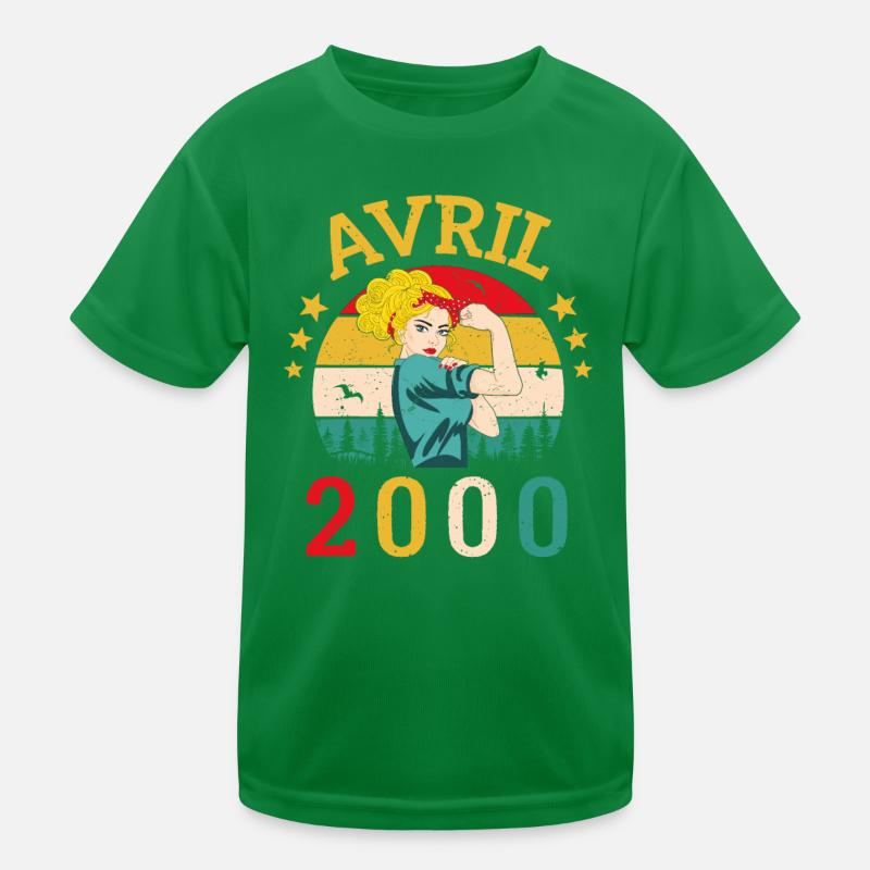 Avril 2000 Anniversaire Vintage Happy Birthday T-shirt sport Enfant