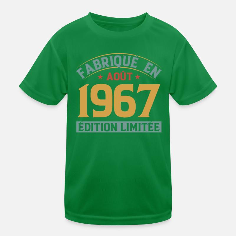 Fabriqué En Août 1967 Édition Limitée T-shirt sport Enfant