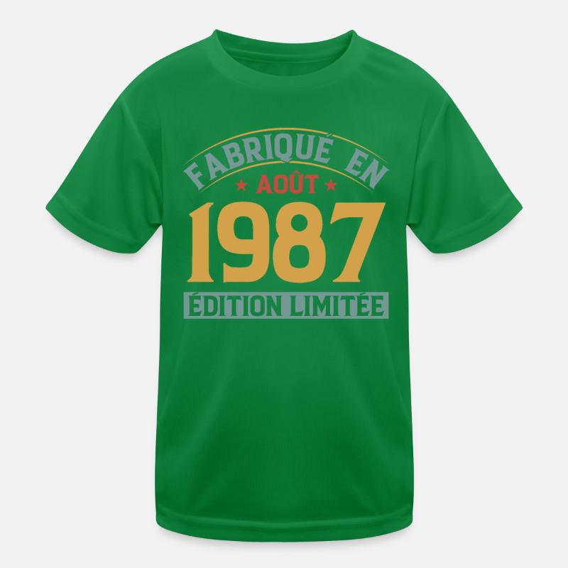 Fabriqué En Août 1987 Édition Limitée T-shirt sport Enfant