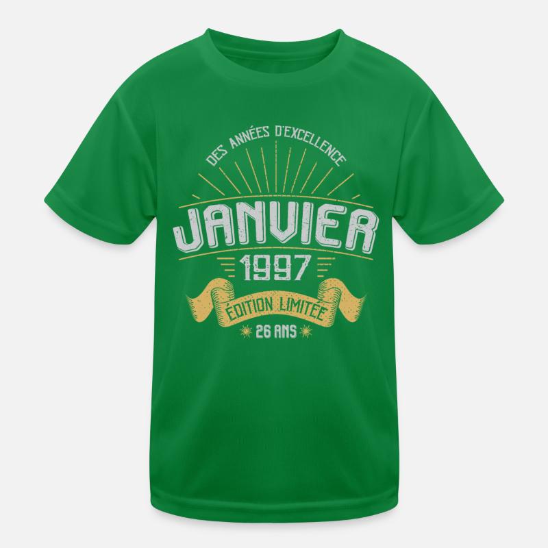 Des Années D'excellence Janvier 1997 26 Ans T-shirt sport Enfant