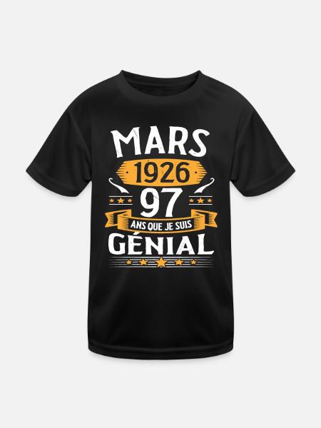 Mars 1926 97 Ans Que Je Suis Génial Anniversaire - T-shirt sport Enfant - noir - Devant