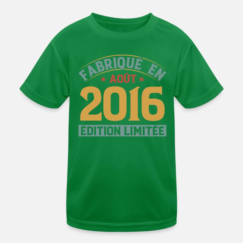 Fabriqué En Août 2016 Édition Limitée T-shirt sport Enfant