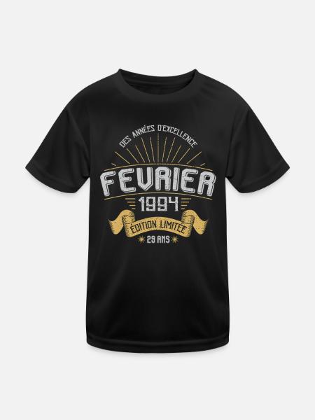 Des Années D'excellence Février 1994 29 Ans - T-shirt sport Enfant - noir - Devant